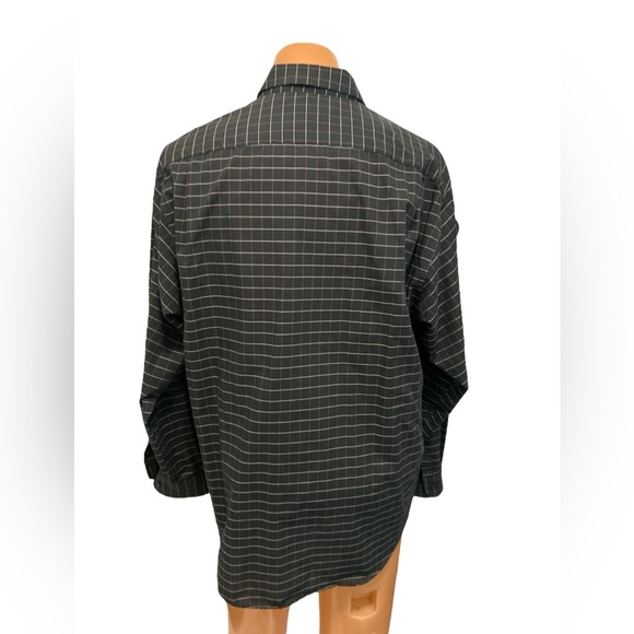 Croft & Barrow Men's Shirt Size Large (16 1/2-17 35-35) Black Plaid Button Front - Picture 5 of 10